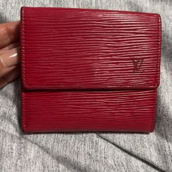 Preloved LV Red Wallet 