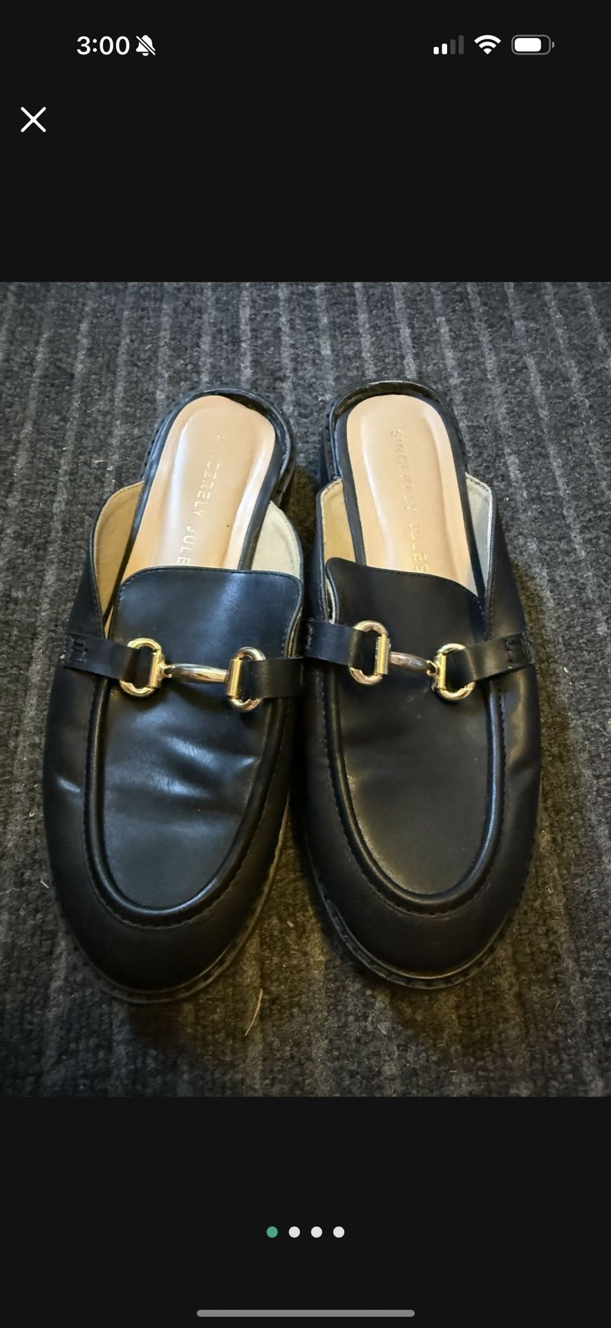 WOMENS SIZE 8.5 SLIP ON DRESS SHOE BLACK