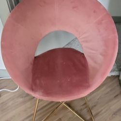 Velvet Pink Makeup Chair 