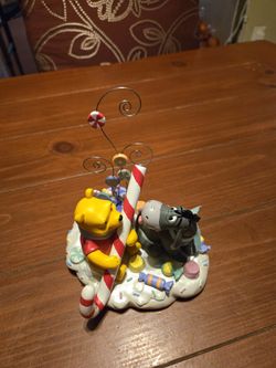 🎄Very Rare Disney Winnie the Pooh & Eeyore Stocking Card Photo Holder