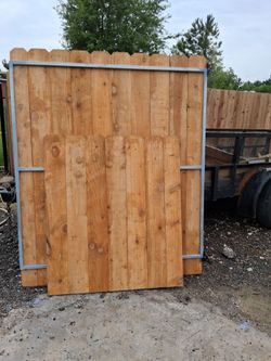 Gate frame with pickets and hardware