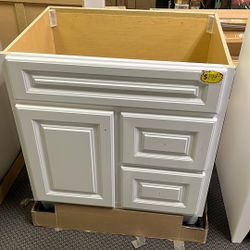 Glacier Bay Hampton 30 in. W x 21 in. D x 33.5 in. H Bath Vanity Cabinet without Top in White