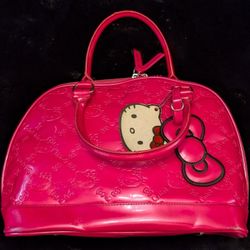 Vintage Loungefly Hello Kitty HOT PINK Patent Leather Purse 