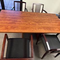 Wood Conference room Table 4 Chairs Plus More Office Furniture 