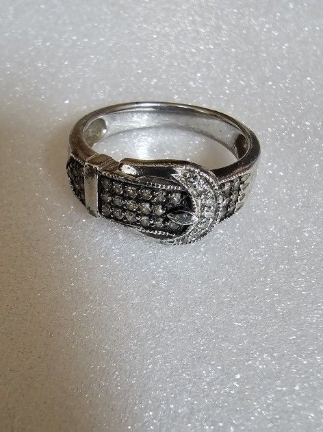 Chocolate Diamond Buckle Ring