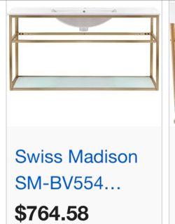 36" BATHROOM VANITY (WALL MOUNT)NEW IN BOX GOLD FINISH