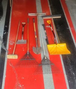 8 Yard Tools. Must Buy All. Rakes And Shovel Are Brand New