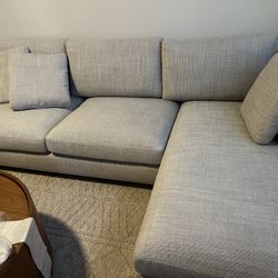 Castlery - Hamilton Chaise Sectional Sofa (Smoke Gray), Like New, Perfect Condition 