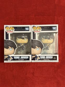 Funko Pop Animation Solo Leveling Sung Jinwoo #1982 Common and CHASE Bundle