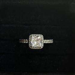 Pandora Square Sparkle Halo Ring 