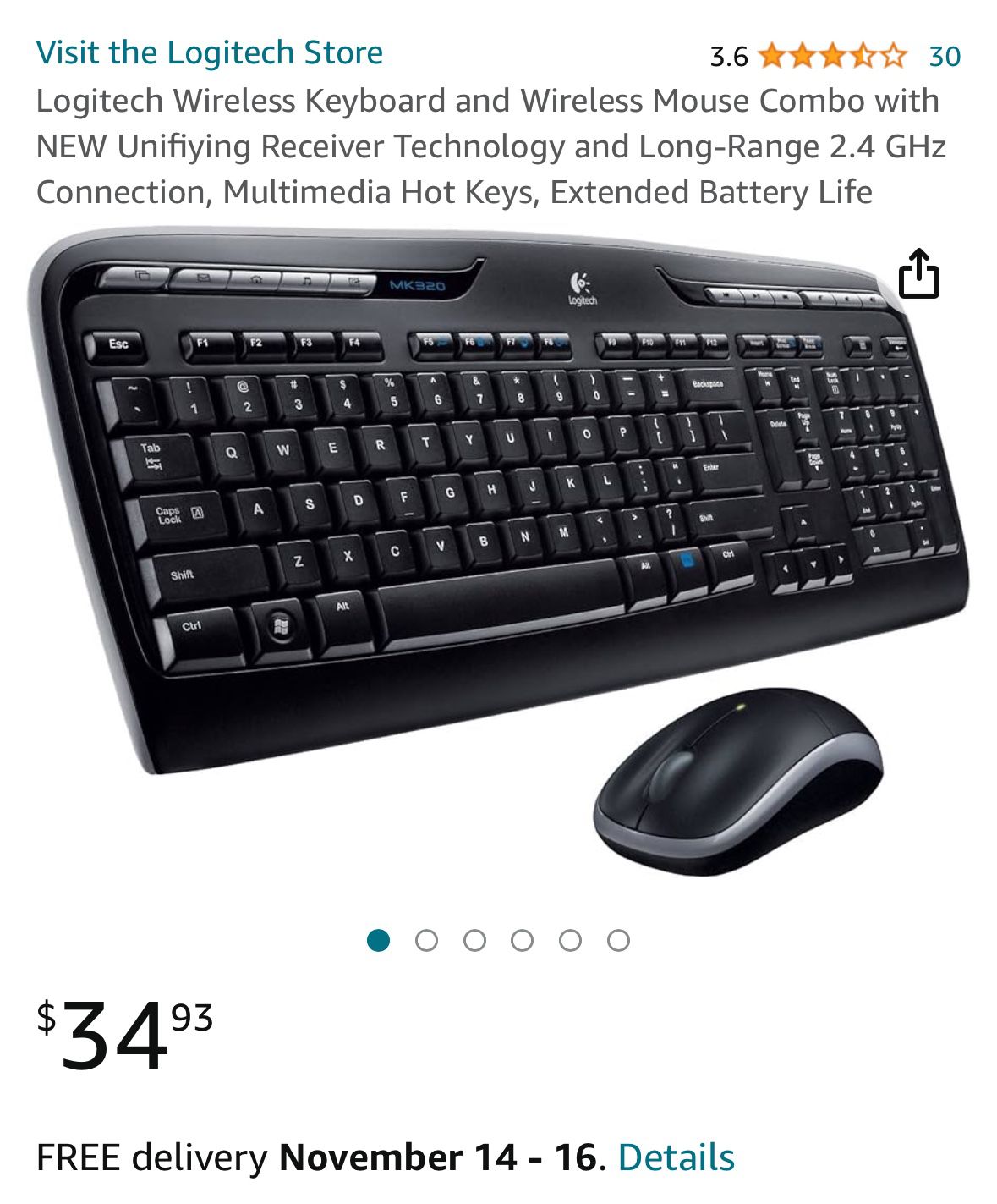 Logitech Wireless Keyboard 