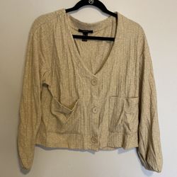 Beige Cropped Cardigan