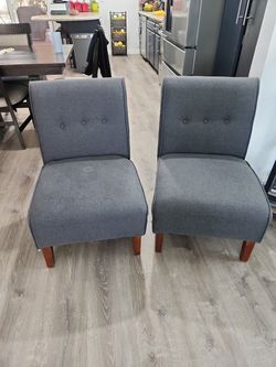 2 grey couches