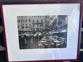 Framed original photograph from Siena Italy “rainy day in Siena”