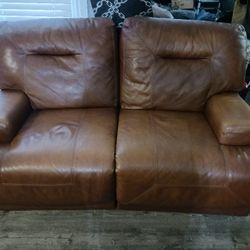 2 Couches Rust Color Both Electric Recliners Wirh A Push Of A Button