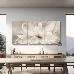 Walls Canvas Art Gold Flowers 