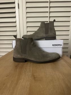 American Style Chelsea Ankle Boots Suede Leather Mens Size 9.5 Gray