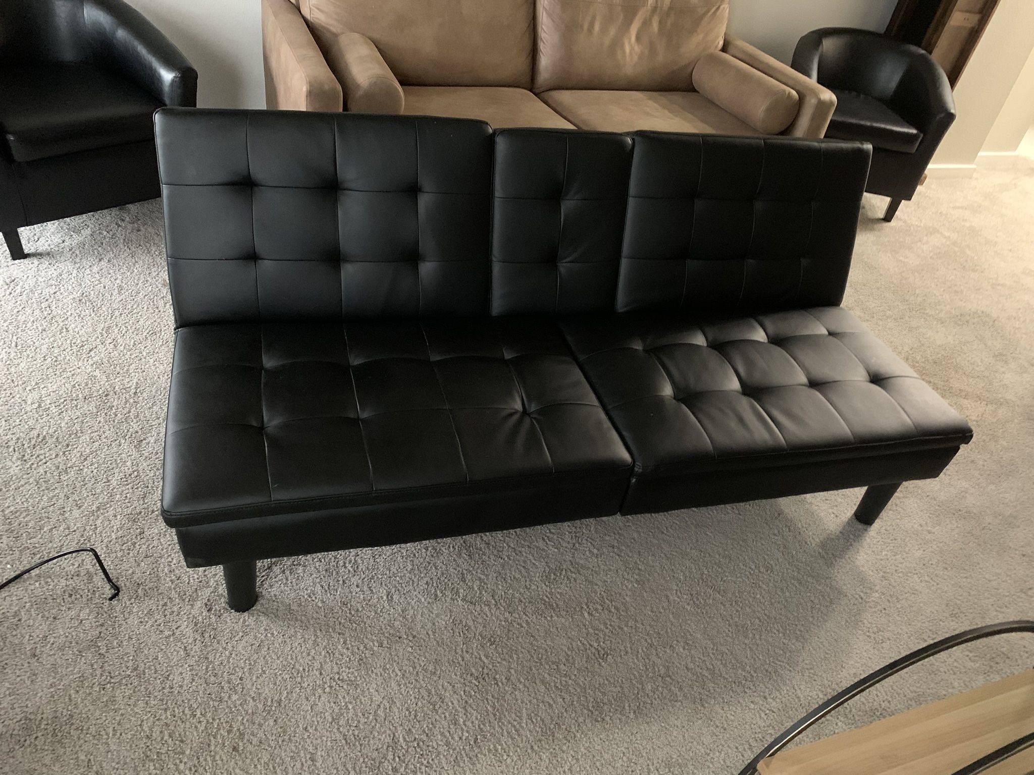 Futon & Two Ottoman Chairs