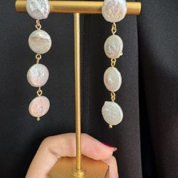 Four Coin Drop Earrings 18k Gold Vermeil