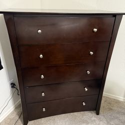 Dark Brown Wood Dresser
