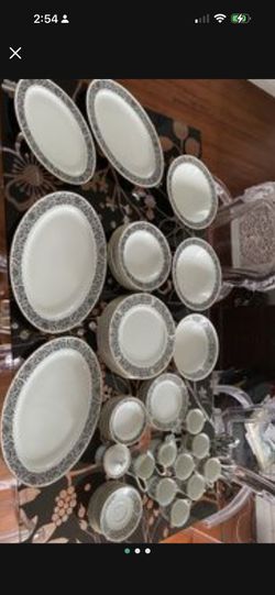 Rare Baroque Black & White Dinnerware 51 pieces