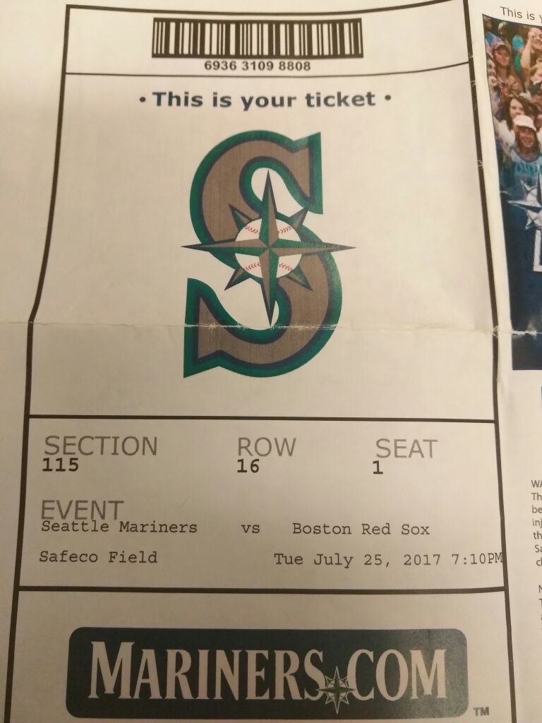 Mariners tickets for TONIGHT'S game, two seats