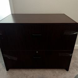 Dark Wood Desk Cabinet