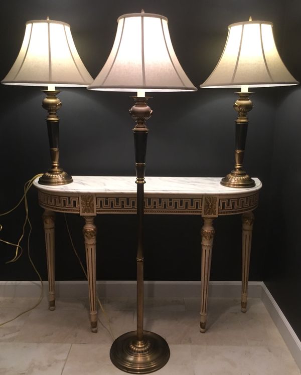3 Vintage Studio Bill Blass Solid Brass Lamps 2 Table 1 Floor Very 3 Vintage Studio Bill Blass Solid Brass Lamps 2 Table 1 Floor Very Heavy Excellent Condition Charlotte Nc