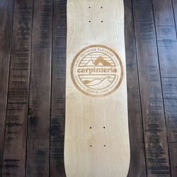 Skateboard Deck 8.0,  Engraved With Carpinteria Art Logo