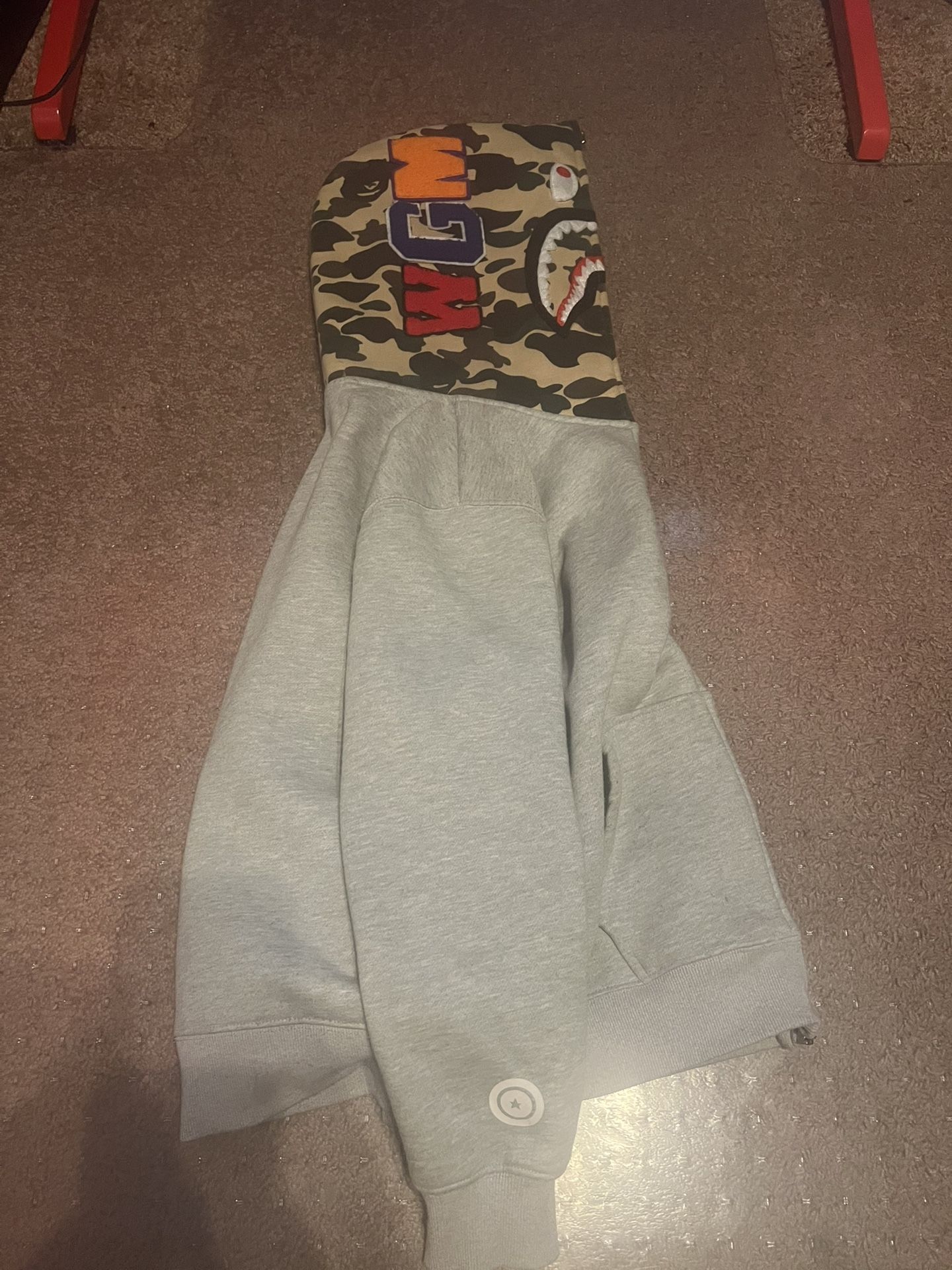 BAPE 1st Shark Full Zip Hoodie 'Grey' 100% AUTHENTIC