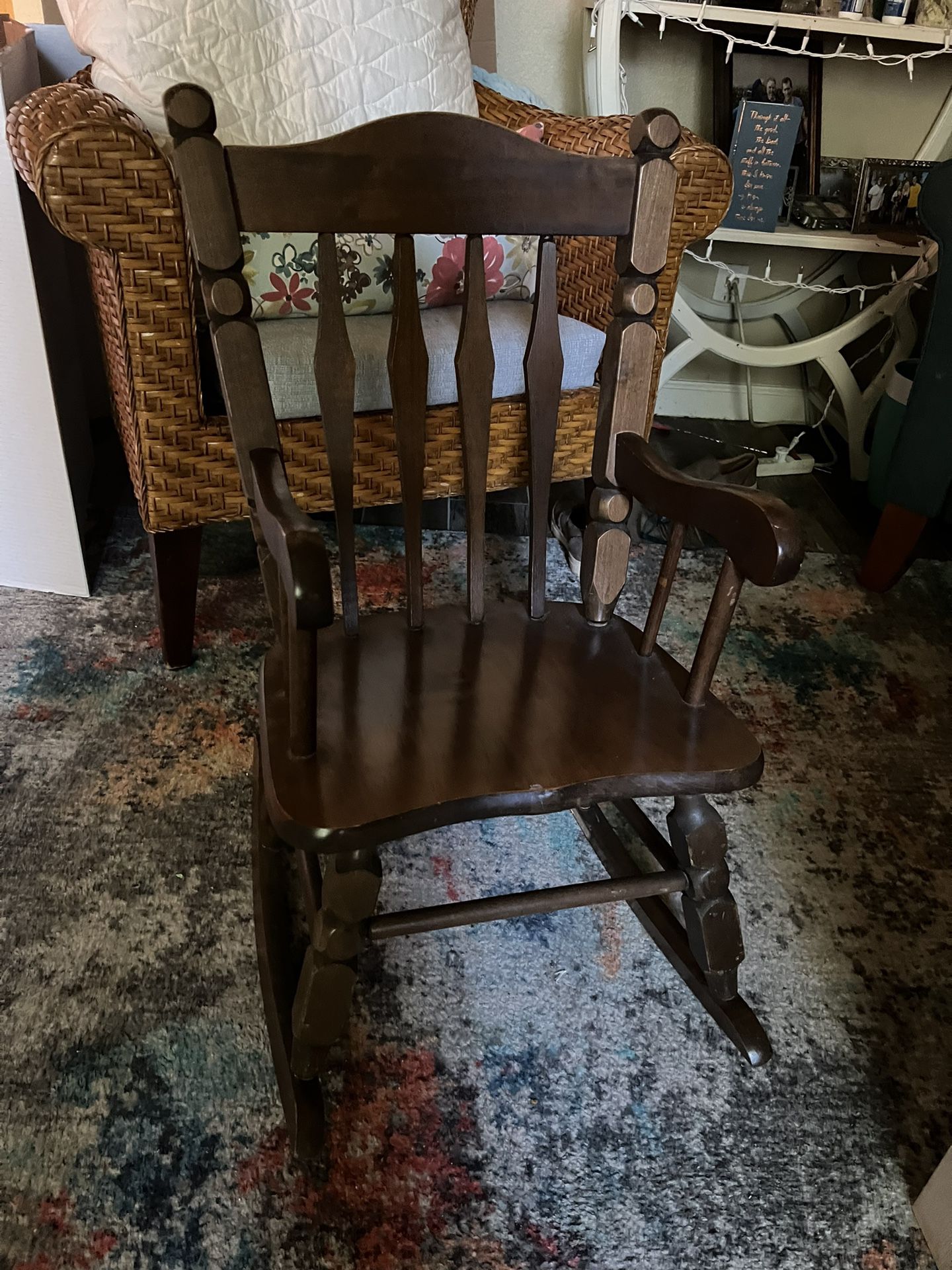 Nice Children’s Antique Hardwood Hedstrom Rocking Chair 
