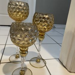 Golden Candle Holder