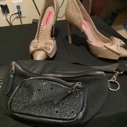 Betsy Johnson heels, and NYC Madden black fanny pack