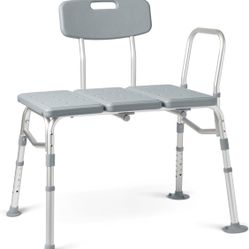 Medline Transfer Bench for Bathtubs and Showers, Adjustable Shower Bench and Bath Seat For Seniors and adults, Slip-resistant Feet, Heavy-Duty 400 lb.