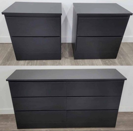 DRESSER AND TWO NIGHTSTANDS