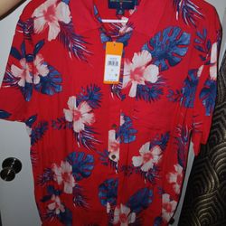 Mens Margaritaville Size Medium Hawaiian Button Up Top 