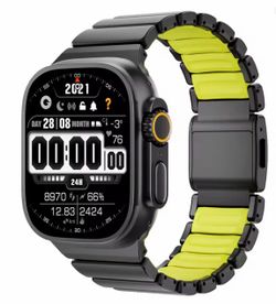 Titanium Silicone Magnetic Strap for Apple Watch Ultra (3 Colors, Fit 45-49mm)