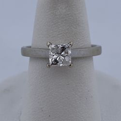 14k white gold 0.85ct diamond ring size 9