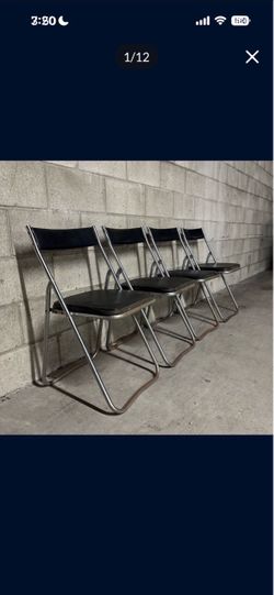 One Set Of 4 MCM Vintage Midcentury Folding Chairs From Japan