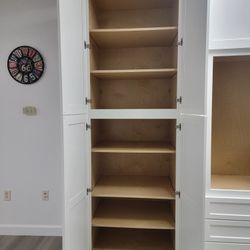 Modern White Pantry Cabinet – Soft Close Doors, Adjustable Shelves