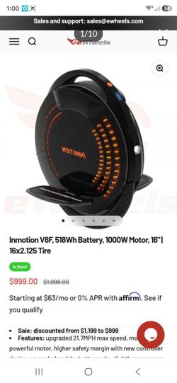 Barely Ridden INMOTION V8f Electric Unicycle And More Items Posted Here