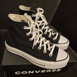 Converse High Platform Black Shoes Womens Size 7