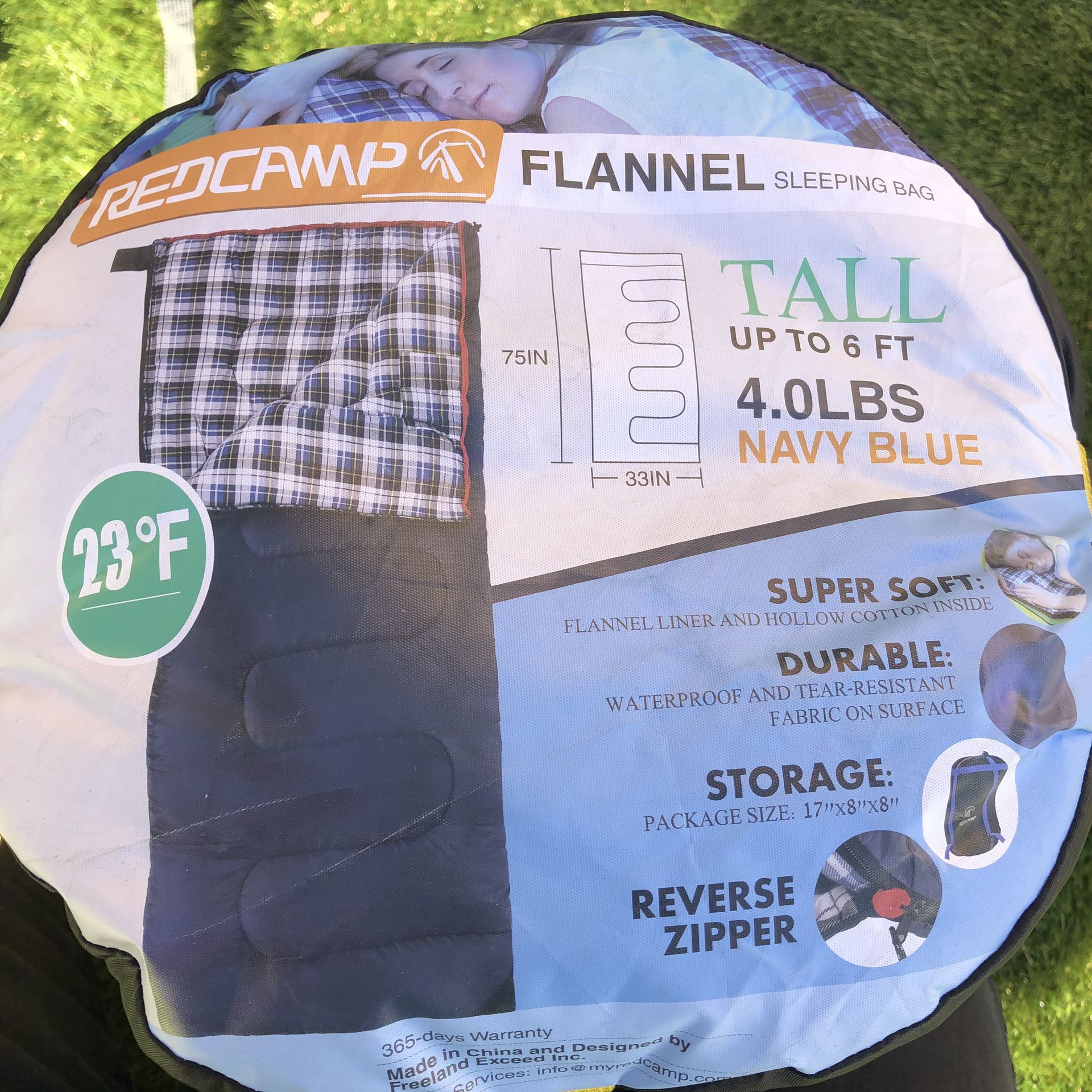 New RedCamp Flannel Cotton Adult Sleeping Bag 4lbs Filling