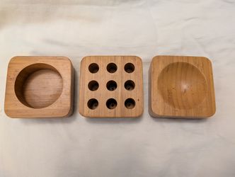 Set of 3 wooden desk organizers