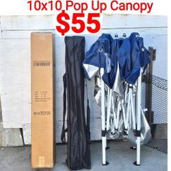 10x10 Pop Up Canopy With 8x8 Top - Blue