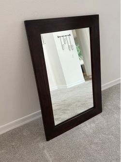 Brown Wood Framed Mirror