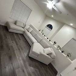 163” Grey Sectional Couch 