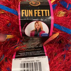 3 Skeins Lion Brand Fun Fetti Yarn 