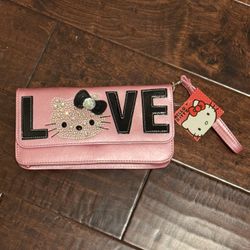 Hello Kitty Pink “love” Clutch Purse Original Authentic Sanrio Brand New 