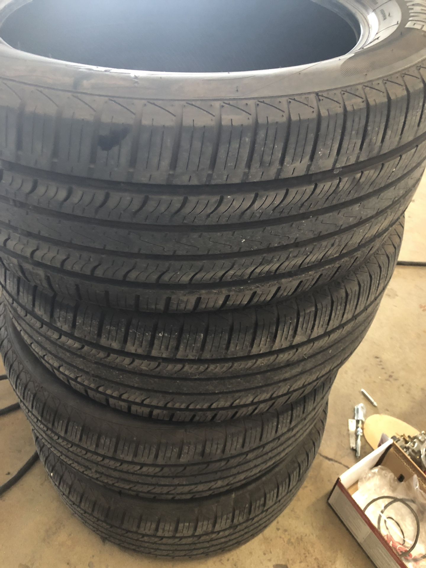 285-50-20 tires good shape cleaning out garage